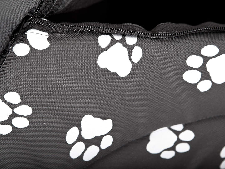 PillowPrim Hundehütte Hundehöhle Hundebett Hundehaus Katzenhöhle Tierbett XL - 60x55 cm grau mit Pfo