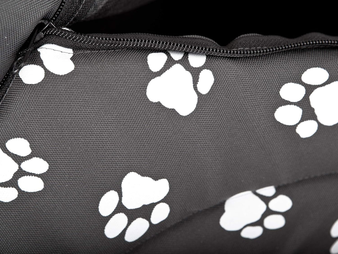 Hundehütte Hundehöhle Hundebett Hundehaus Katzenhöhle kleine S - 38x32 cm grau mit Pfoten S - 38x32x