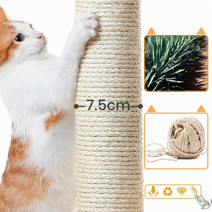 Yaheetech Katzenkratzbaum 175 cm deckenhoch Kratzbaum für Katzen, Stabil Kletterbaum mit Sisal-Kratz