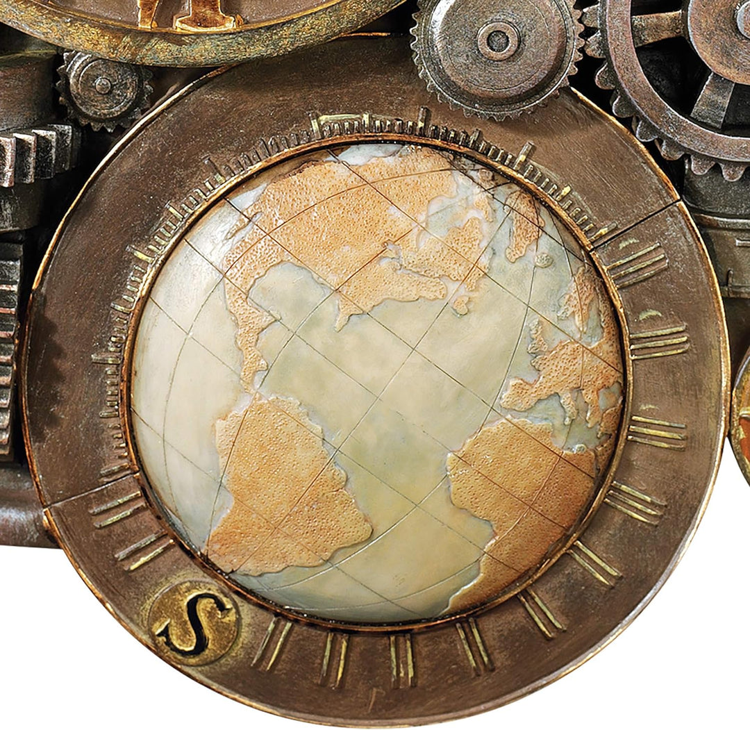 Design Toscano Skulpturale Wanduhr, Masse: 5 x 15 x 44,5 cm, Wanduhr