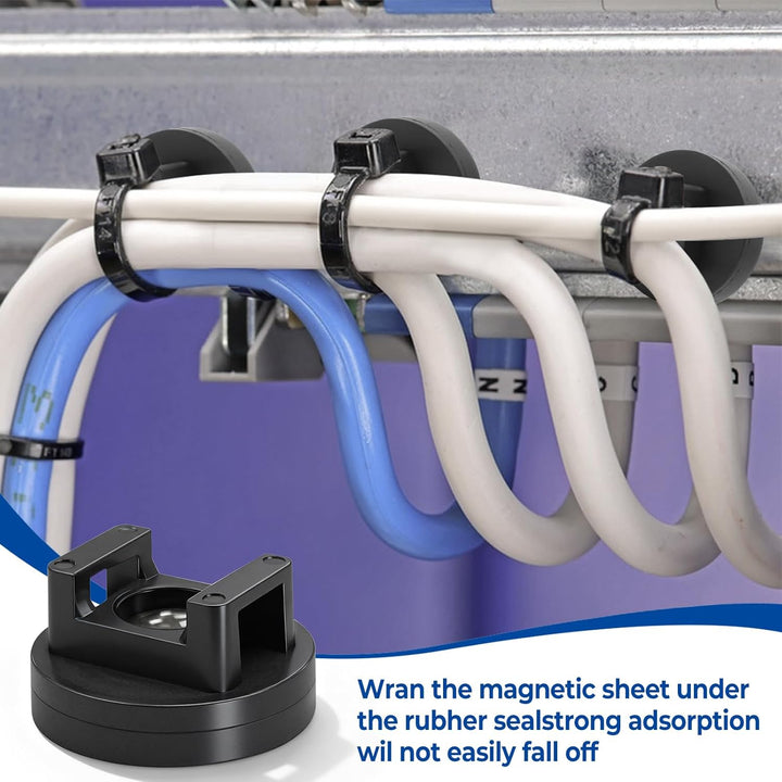 20 Stück Magnetische Kabelbinder-Halterungen, 31 mm Basis, magnetische Kabel-Clips, Magnetkabelhalte