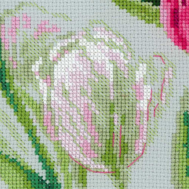 RIOLIS Spring Tulips Cross Stitch kit, Baumwolle, multi-color, 70 x 30 x 0,1 cm