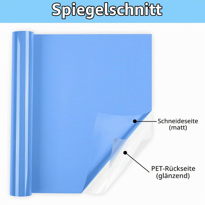 Lya Vinyl Plotterfolie Textil, 30,5 × 457,5cm Himmel Blau Flexfolie Plotter Textil für Cricut und Si