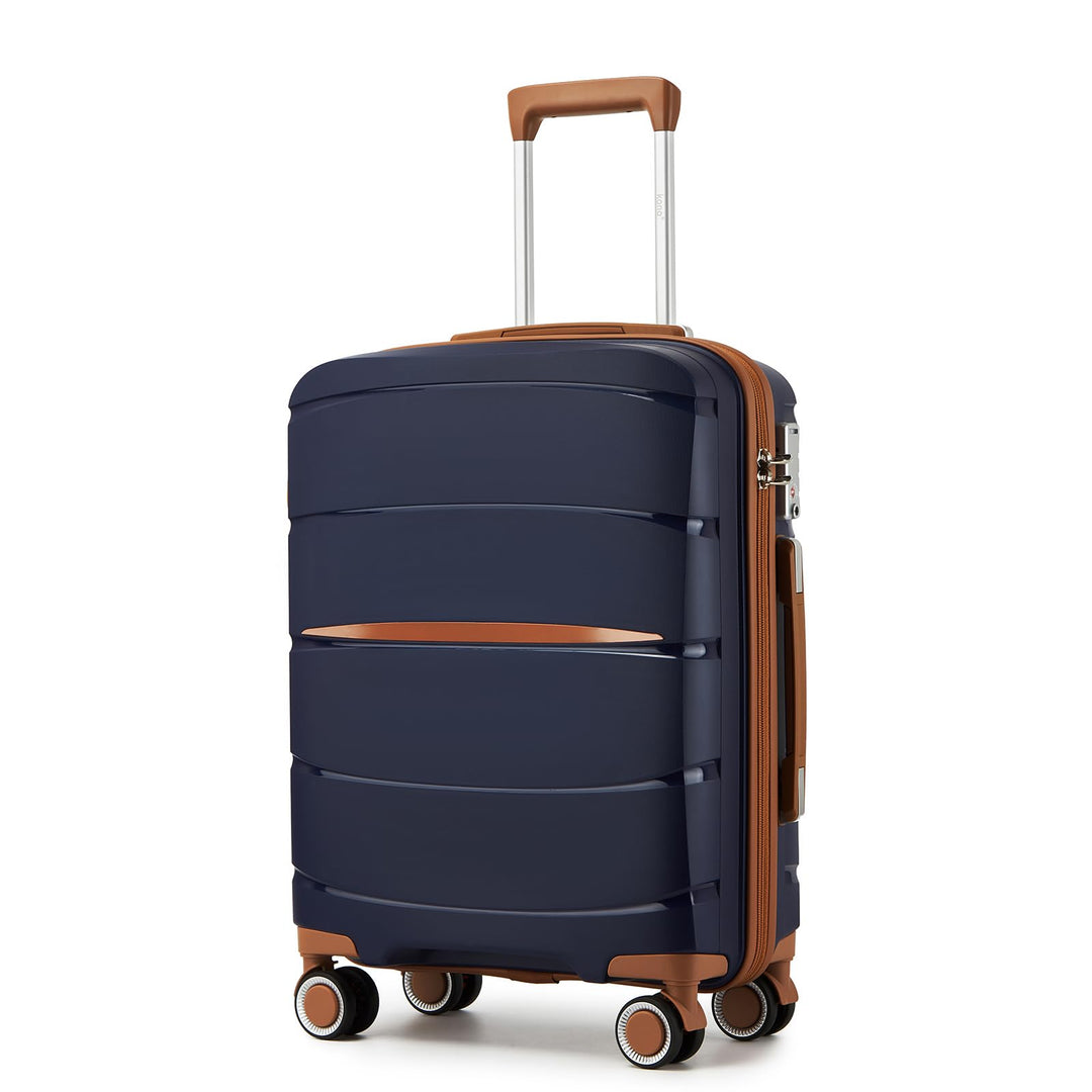 KONO Handgepäck Koffer Trolley 56cm Kleiner Koffer 4 Rollen Leicht Polypropylen Hartschalenkoffer mi