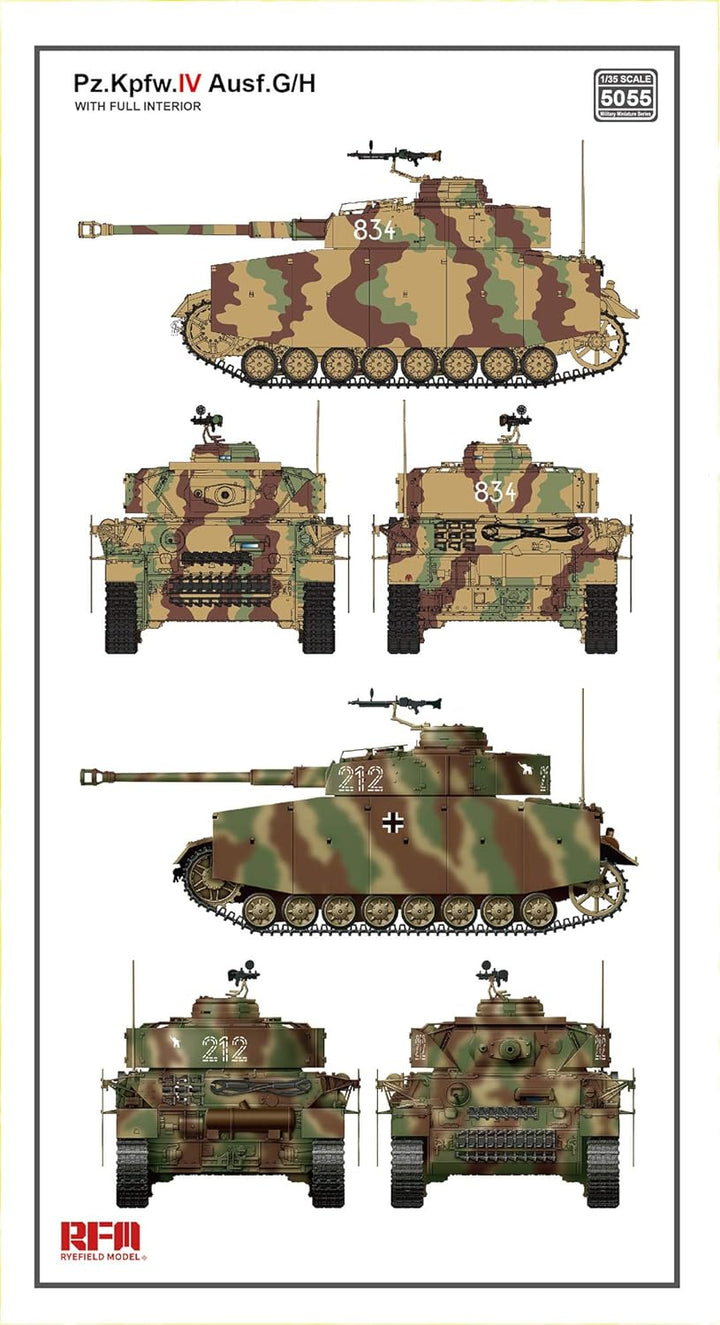 (M) Rye Field Model RM-5055 - 1/35 Pz.Kpfw.IV Ausf. G/H with full interior