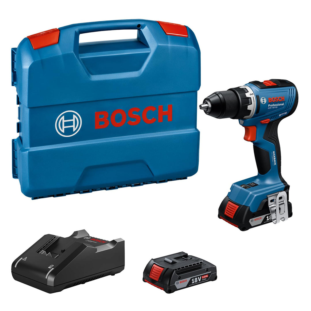 Bosch Professional 18V System Akku-Bohrschrauber GSR 18V-65 (bürstenloser Motor, inkl 2x Akku GBA 18