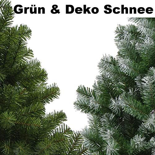 Trade-Shop Künstlicher Weihnachtsbaum Tannenbaum Christbaum Tanne, Plastik, Grün mit Deko-Schnee, 90