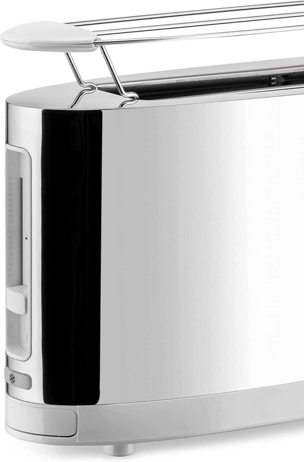 Alessi SG68 W Design Toaster mit Brötchenaufsatz, aus Edelstahl und PC, weiss