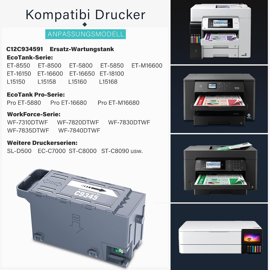 Spaceink C9345 Tinten Wartungsbox Ersatz für WF-7840 ET-16600 ET-16650 ET-8550 ET-5850 ET-5880 ET-85