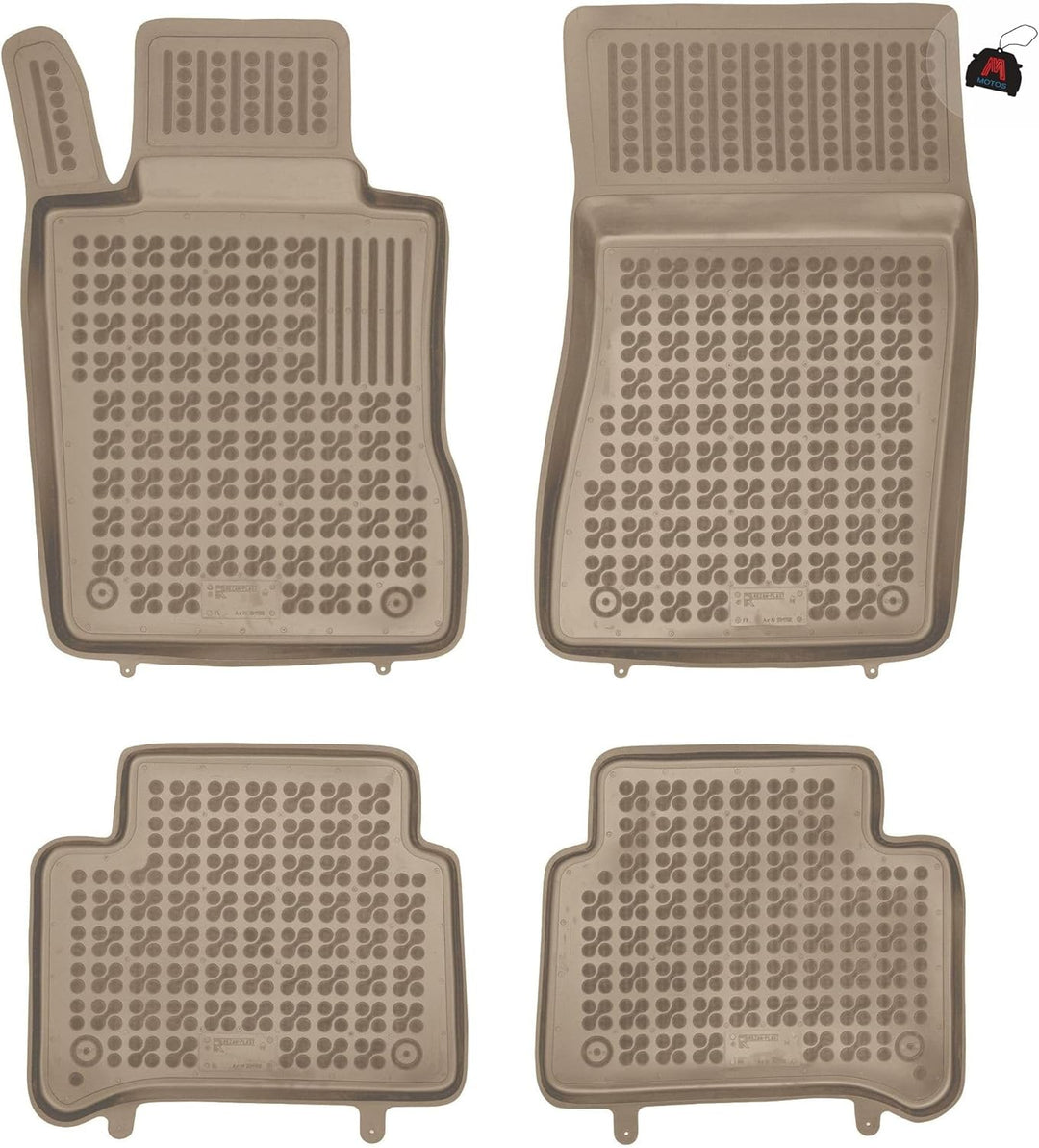 M MOTOS Beige Gummimatten Auto Fussmatte passt für Mercedes E-Klasse (W211) 2002-2009 Verbessern Sie