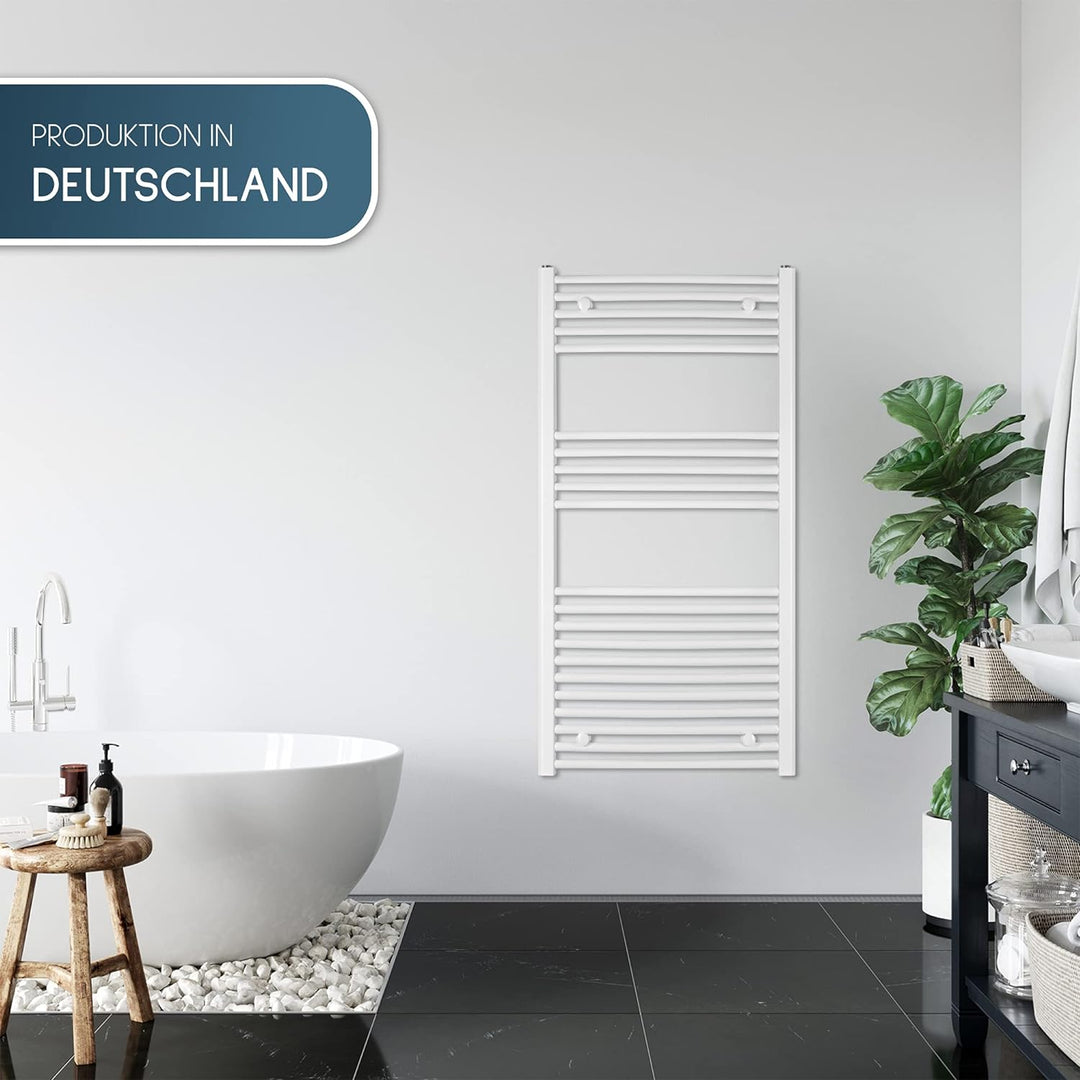 anapont elektrischer Badheizkörper 1175x500 - weiss gerade - Timer-Funktion - Handtuchheizkörper - B