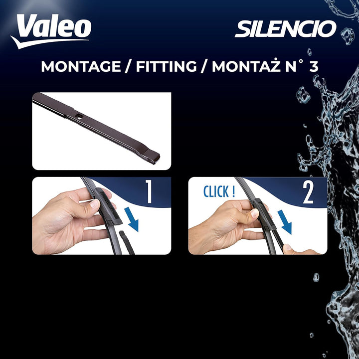 Valeo Silencio VF484 Wischerblatt 574684 Vorderansicht: 800mm / 750mm Menge 2 Einheiten (für Fahrzeu