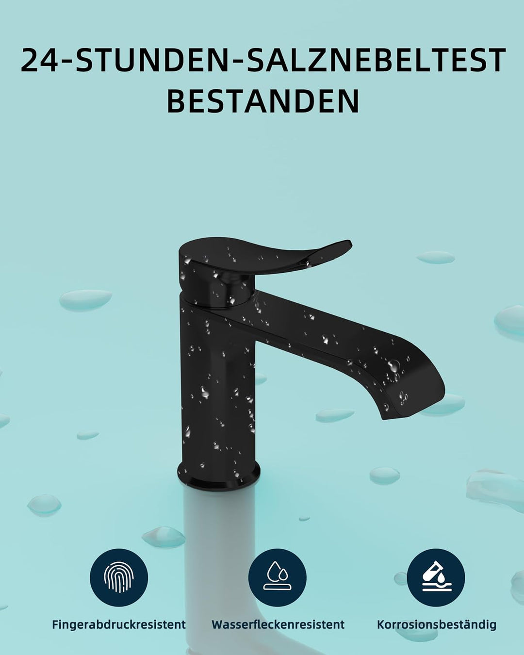 BELZ Wasserhahn Bad, Einhebel Waschtischarmatur, Waschbecken Armaturen, Armatur Badezimmer, Mischbat