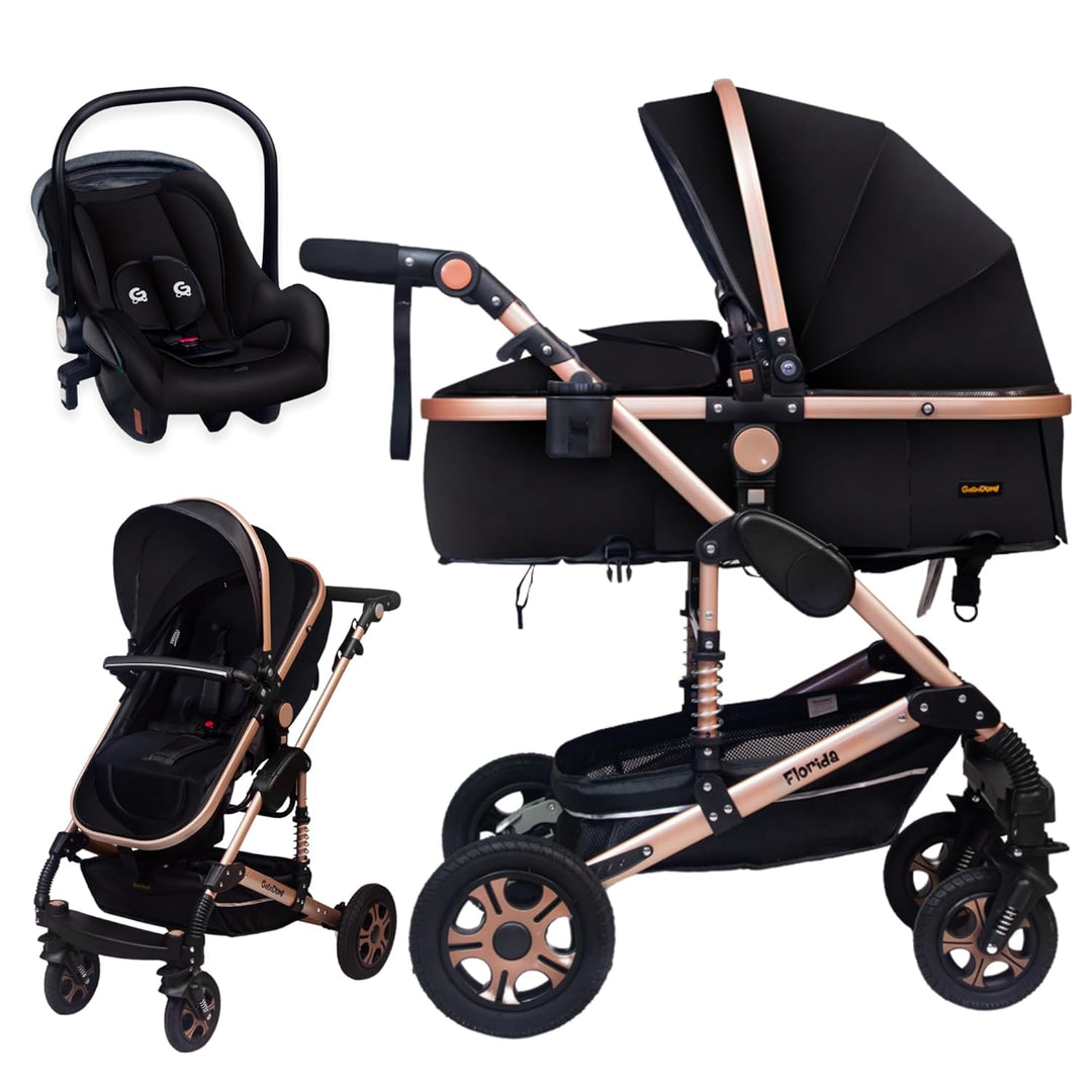 GaGaDumi Florida Kinderwagen 3 in 1 Komplettset mit Autositz - Baby Stroller 3 in 1 TÜV - Kombikinde