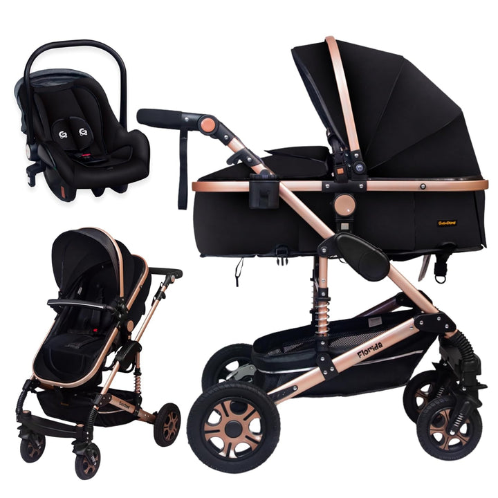 GaGaDumi Florida Kinderwagen 3 in 1 Komplettset mit Autositz - Baby Stroller 3 in 1 TÜV - Kombikinde