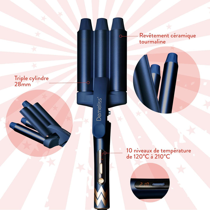 SAINT ALGUE Set Demeliss Waves Wonder Woman - Welleneisen mit Wavy-Effekt + natürliche texturierende