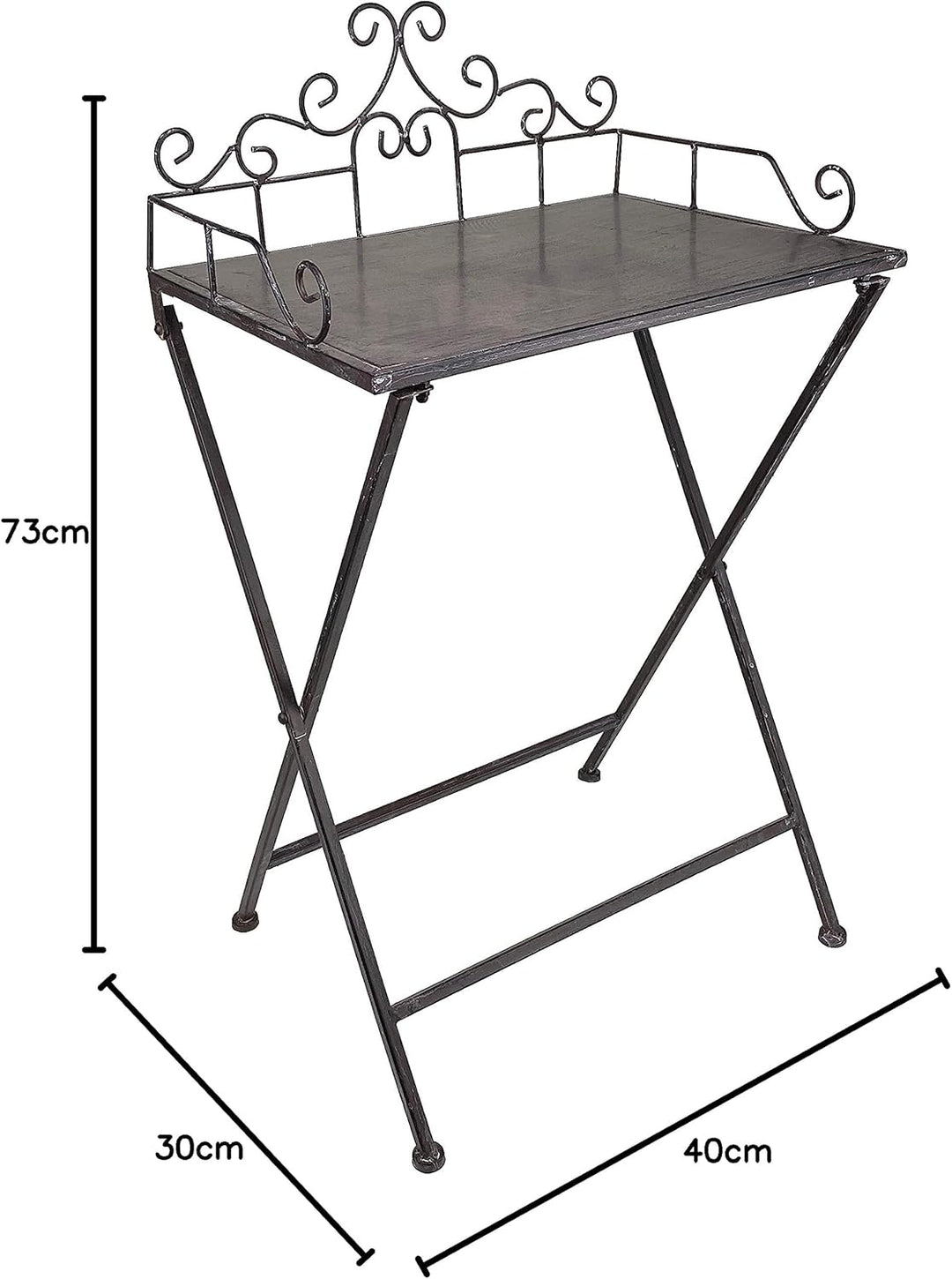Beistelltisch Klapptisch aus Metall - Tisch für den Garten Blumenhocker Balkontisch- klappbar - Höhe