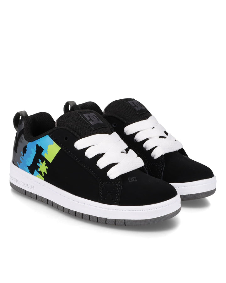 DC Shoes Jungen Court Graffik Skateboardschuhe 29 EU Black Multi White, 29 EU Black Multi White