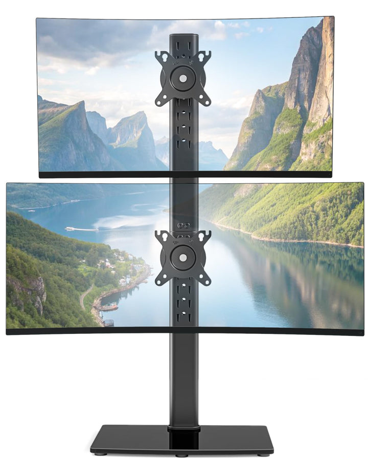 PEGZONE Vertikaler Doppel Monitor Ständer für 17-34 Zoll Bildschirme, Monitorhalterung Übereinander