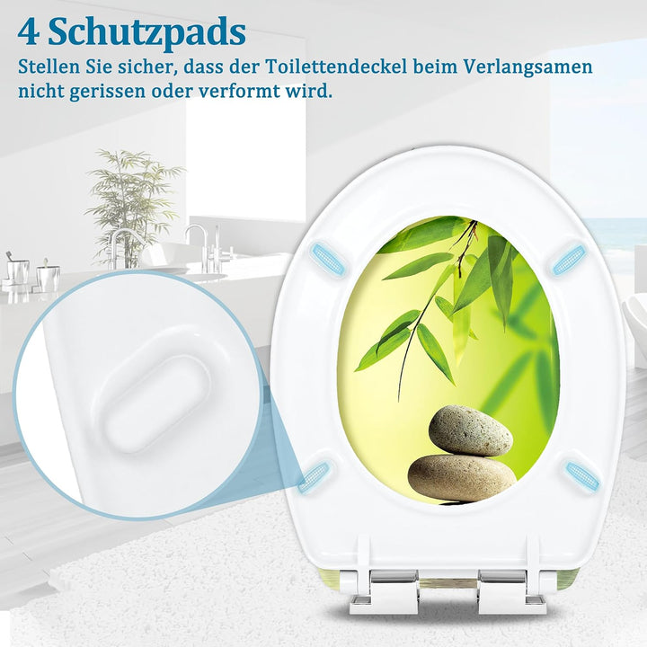 UISEBRT WC-Sitz mit Absenkautomatik Toilettensitz Premium Toilettendeckel Antibakteriell Klodeckel K