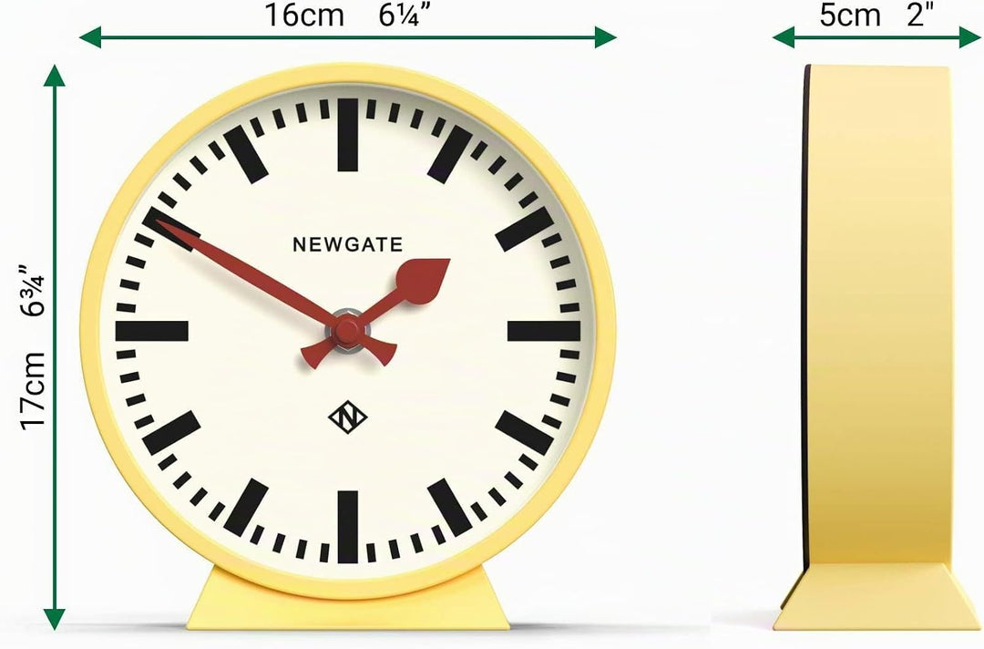 NEWGATE® M Kaminuhr für Kaminsims, geräuschlos, kein Ticken, moderne Kaminuhr, kleine Kaminuhr, Bahn