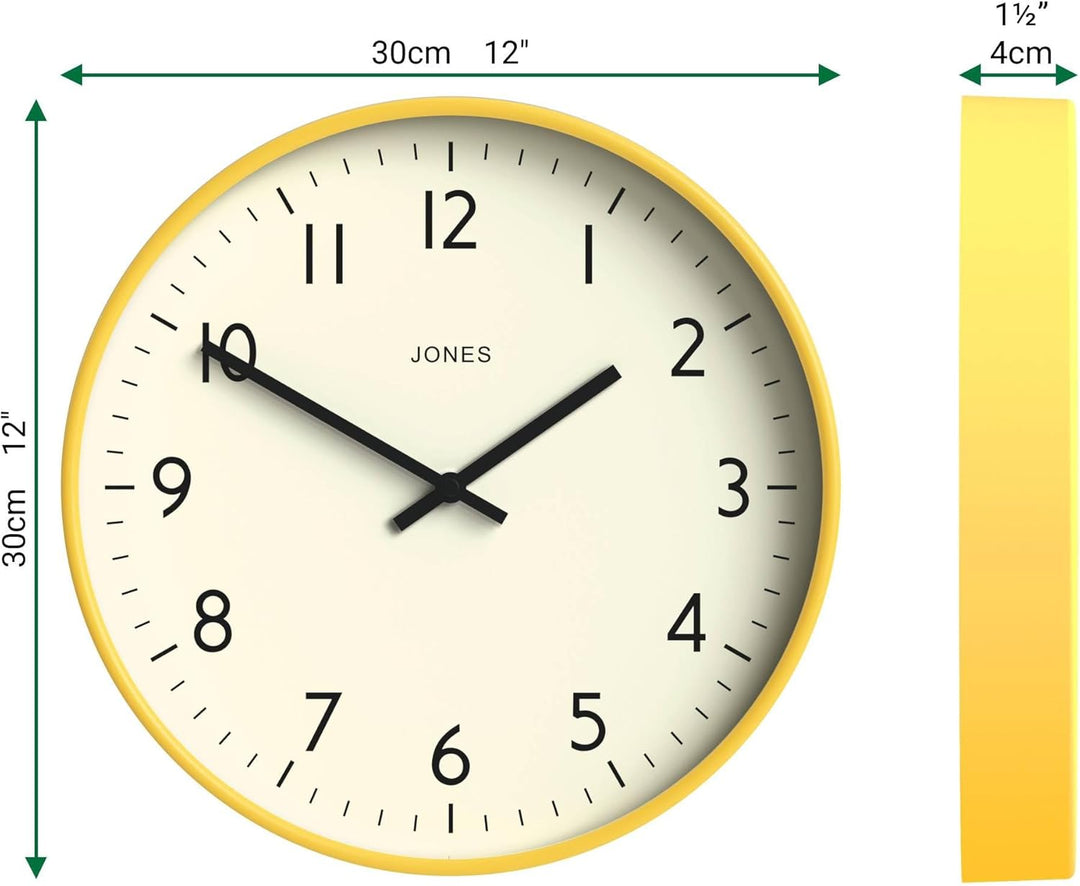 JONES CLOCKS® Studio Runde Wanduhr – Runde Uhr – Moderne Uhr – Designer Wand Uhren – Küchenuhr – Woh