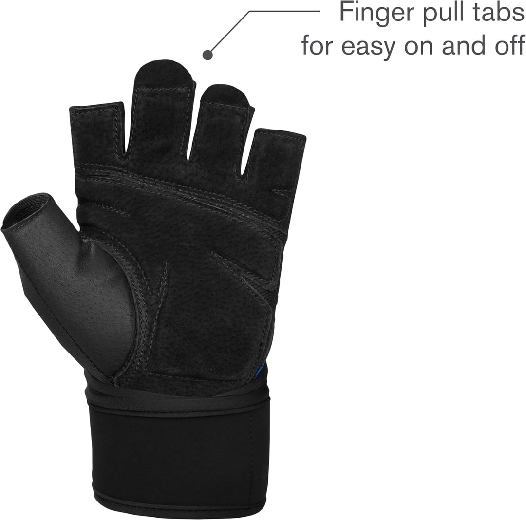 Harbinger Training Grip Wristwrap 2.0 Handschuhe für Gewichtheber, Unisex L Blau, L Blau
