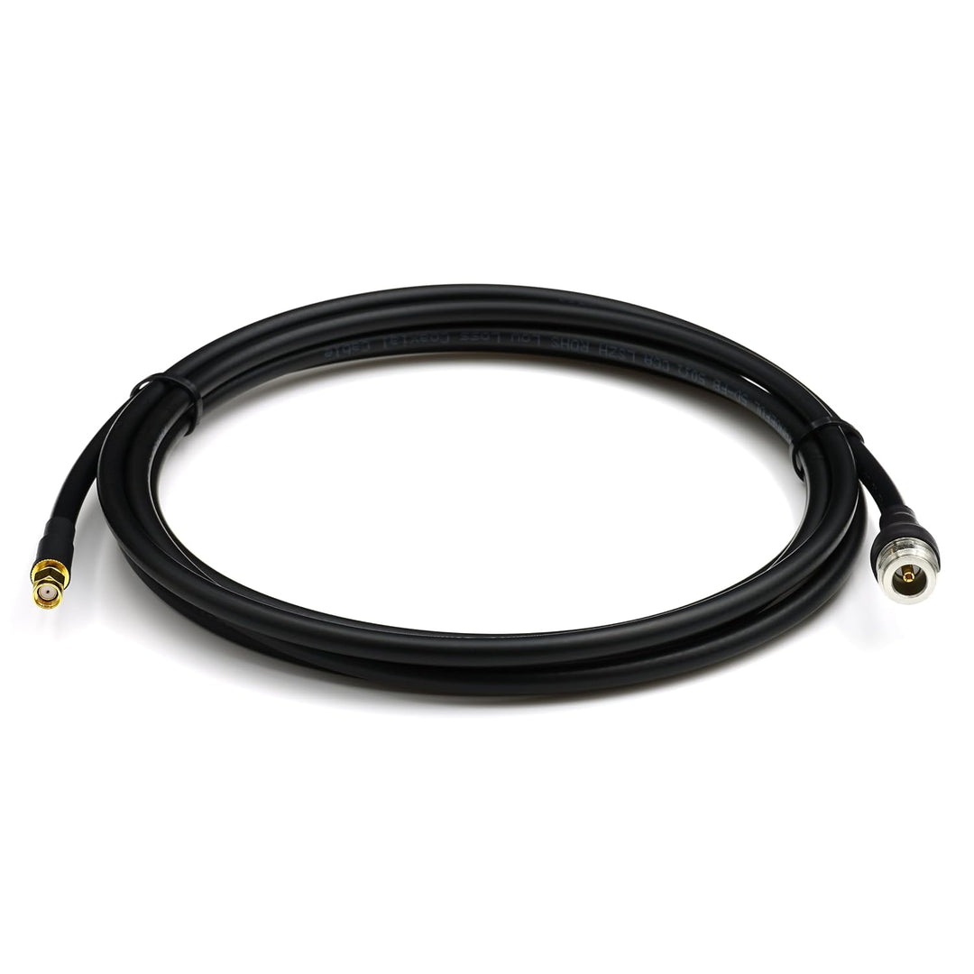 12m RP-SMA Stecker auf N Buchse Koaxialkabel – 12 Meter 5D-FB Verlustarmes Antennenkabel Ø7.5mm Verl