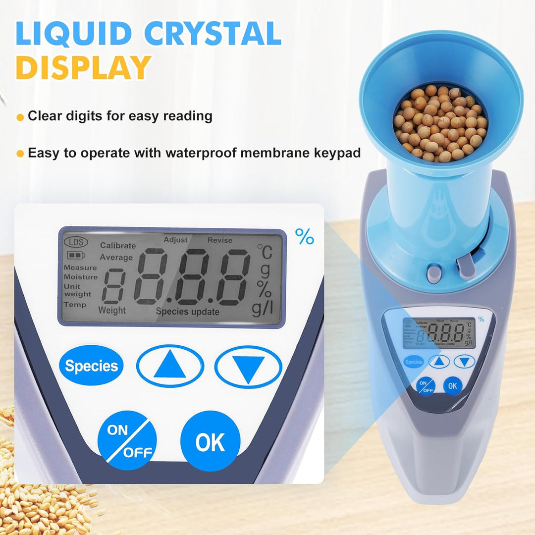 YJINGRUI LDS-1G Digitaler Getreide-Samen-Feuchtigkeitsmessgerät mit Mikrocomputer-Kontrolle, Feuchti