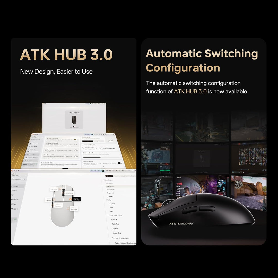 ATK Dragonfly A9 Ultimate Wireless Gaming Maus (A9 Air, Weiss) White A9 Air, White A9 Air