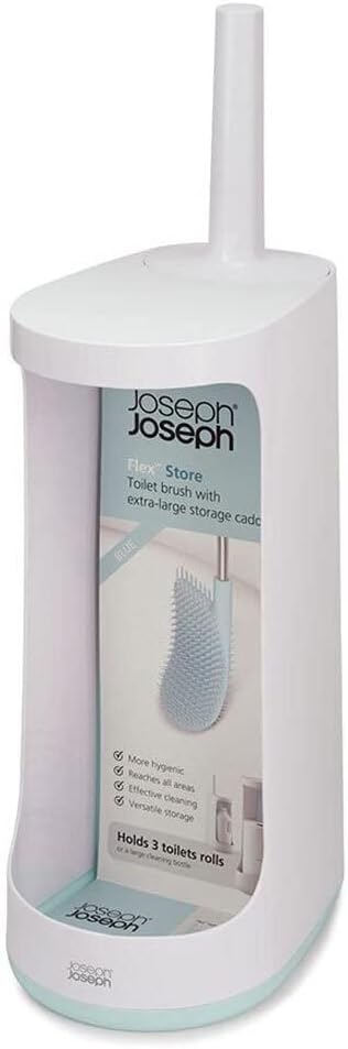 Joseph Joseph Flex Plus - Hygienische Silikon-Toilettenbürste mit extragrossem Aufbewahrungsbehälter