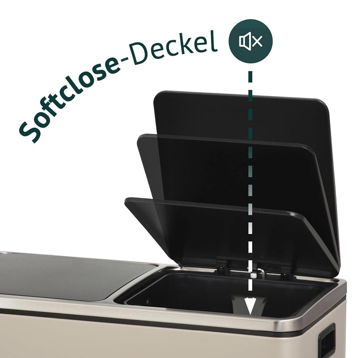 SVITA TM2X15 Treteimer 30 Liter Abfalleimer Inneneimer Mülleimer Design Mülltrennung Papierkorb Küch