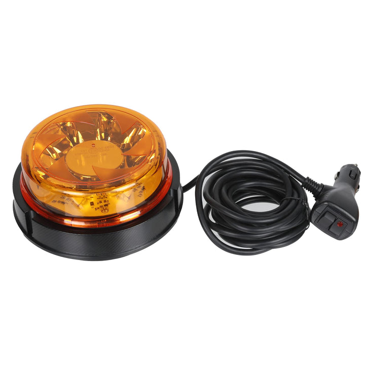 Qiping 12V 24V LED Rundumleuchte Gelb mit Magnet, 6 Blitzmuster Orange Kennleuchte Magnetisch ECE R6