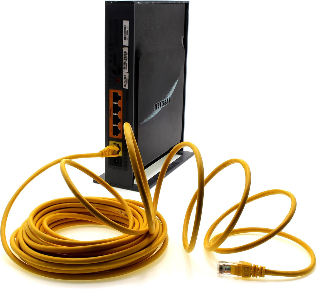 1aTTack.de Netzwerkkabel Cat.6 - gelb - 10x - 10m - (Set) - CAT6 Ethernet Kabel Lankabel 1000 Mbits