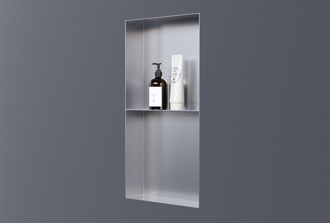 Wandnische aus Edelstahl NT306010X randlos mit Ablagefach - 30 x 60 x 10 cm (B x H x T) - Farbe wähl