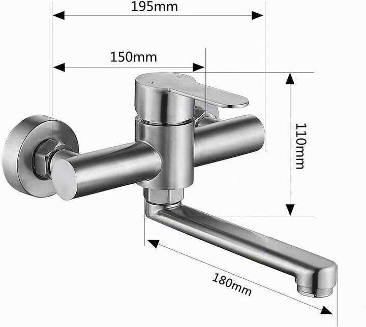 HomeLava Wand Küchenarmatur Wandarmatur Wandmontage Spültischarmatur Wasserhahn Einhebelmischer Misc