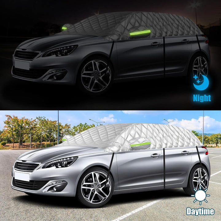 Halbe Autoabdeckung für Peugeot 308, Verdickte Halbgarage Sommer, Outdoor Abdeckplane, Schutz vor So