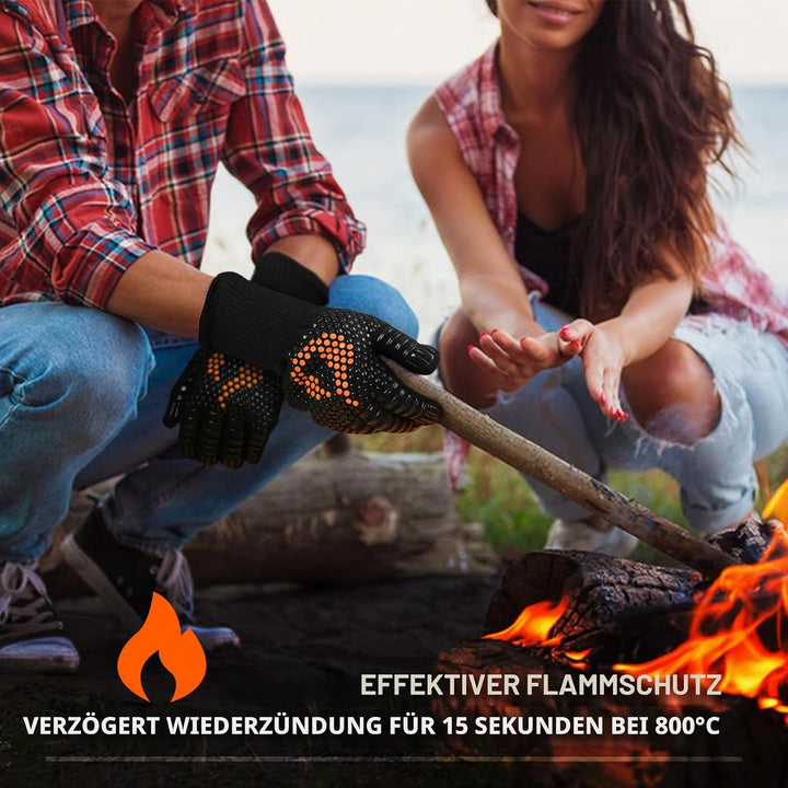onlyfire BBQ Grillbesteck Set, Enthält Grillzange, Grillwender, Fleischgabel und Grillhandschuhe, Ed