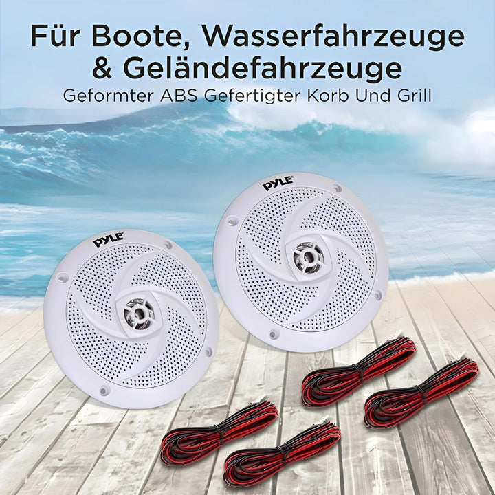 Pyle Marine Speakers - 5.25 Inch 2 Way Waterproof and Weather Resistant Outdoor Audio Stereo Sound S