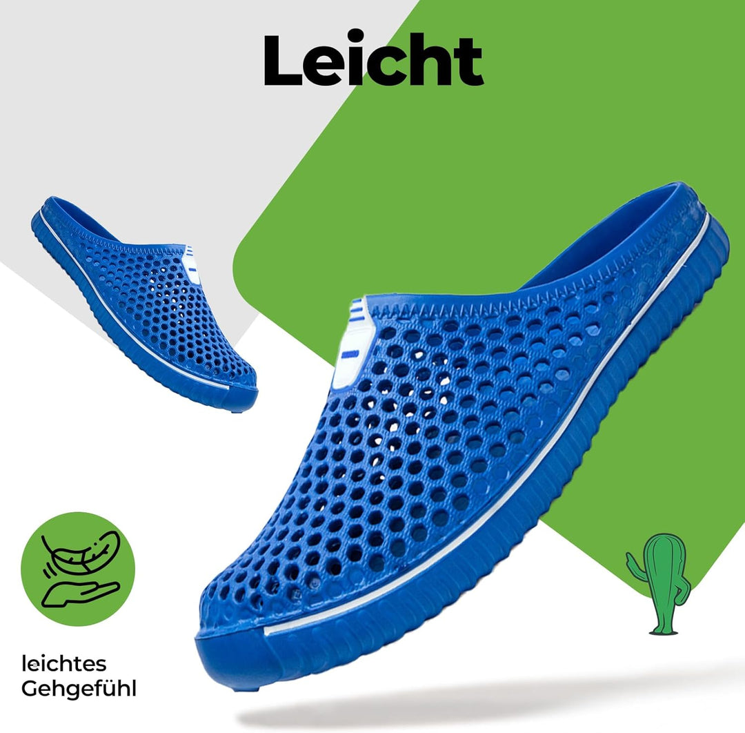 SAGUARO Clogs Pantoletten Herren Damen Sommer Atmungsaktiv Hausschuhe Gartenschuh Beach Slipper Gr.3