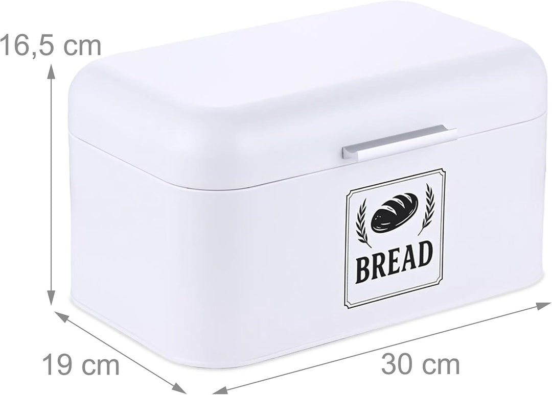 Relaxdays Brotkasten, Brotbox mit Deckel & Griff, HBT: 16,5x30x19 cm, Brot aufbewahren, Brotkiste Re