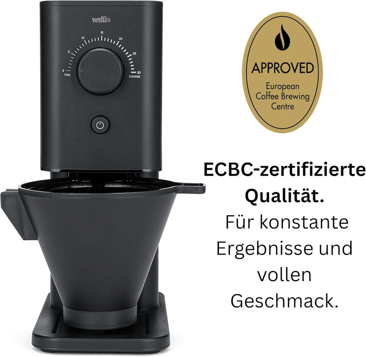Wilfa ZENSE Kaffeemühle - 30 Mahlgrade - 40mm Edelstahl-Flachmahlwerk - Antistatik - luftdicht versc