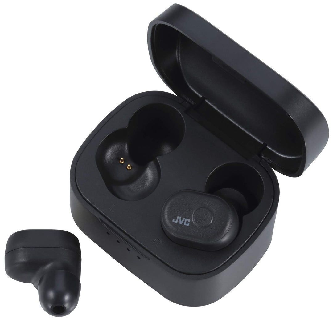 JVC HA-A10T-BU Truly Wireless In-Ear Bluetooth Kopfhörer mit Memory Foam Ohrstücken, Farbe Charcoal-