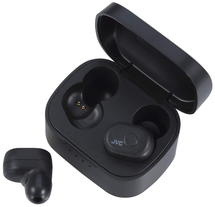 JVC HA-A10T-BU Truly Wireless In-Ear Bluetooth Kopfhörer mit Memory Foam Ohrstücken, Farbe Charcoal-