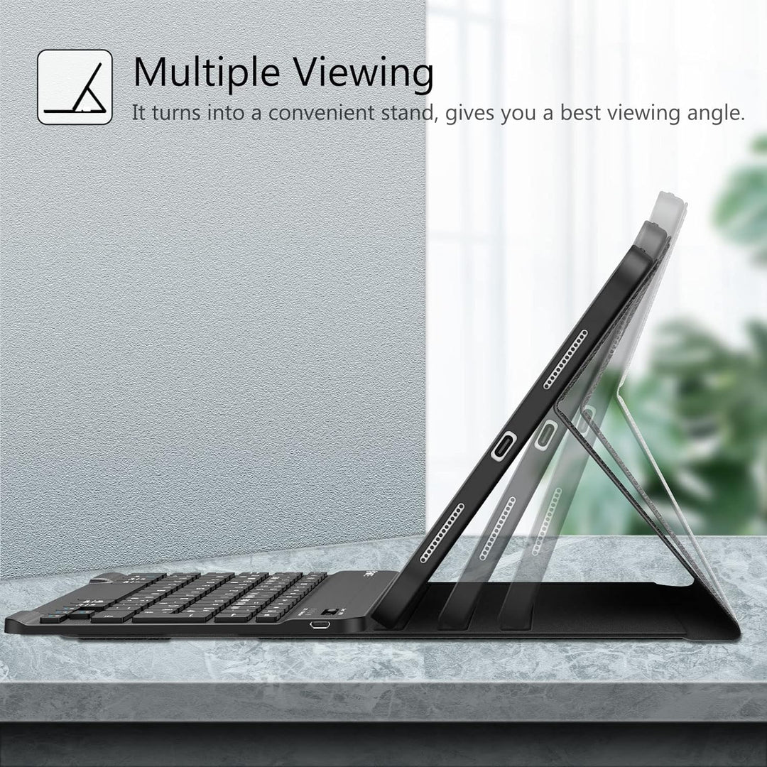 Fintie Tastatur Hülle für iPad 10. Generation 2022 (10.9 Zoll), Schutzhülle mit TPU Rückschale, Penc