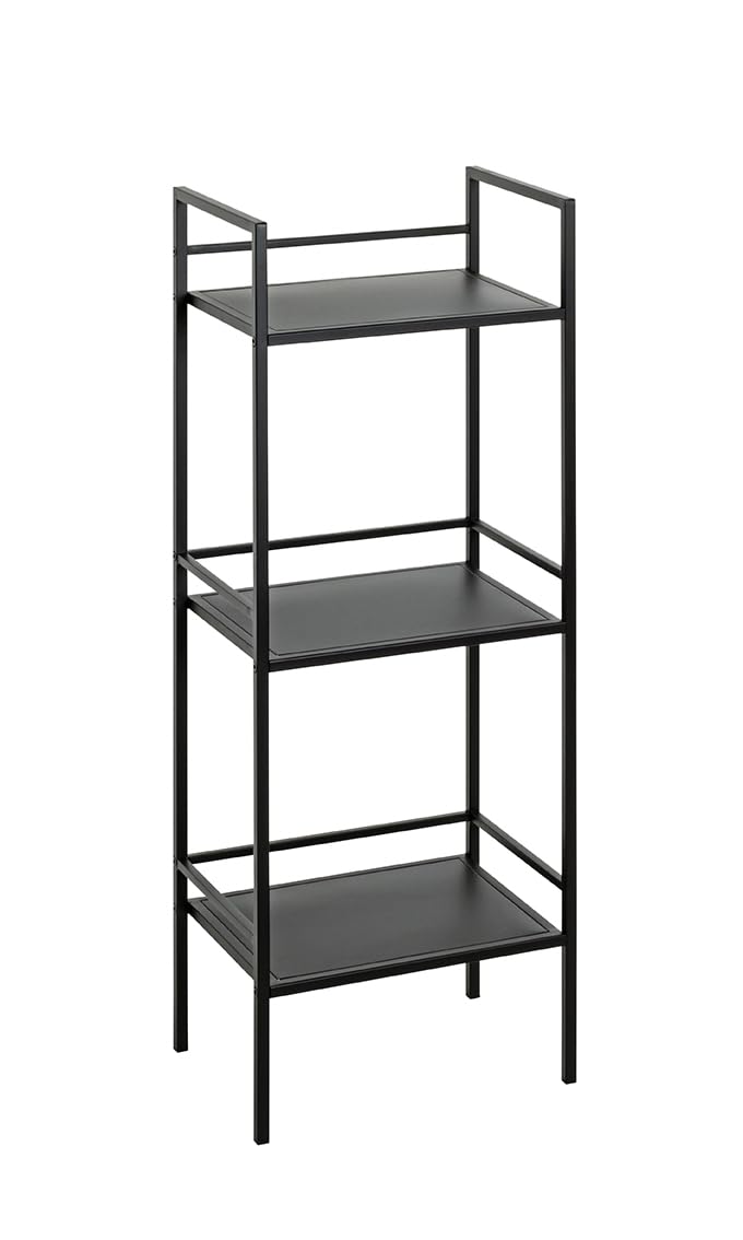 HAKU Möbel Regal, schwarz, Metall - Masse: B 35 x H 95 x T 25 cm, Style: Modern Schwarz B 35 x H 95