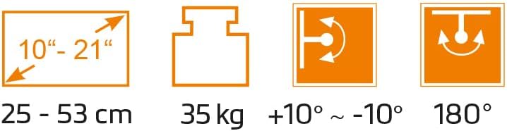 mywall H20SL TV Wandhalterung für Bildschirme, Laptops, Notebooks und Lautsprecherboxen 10" - 21" (2