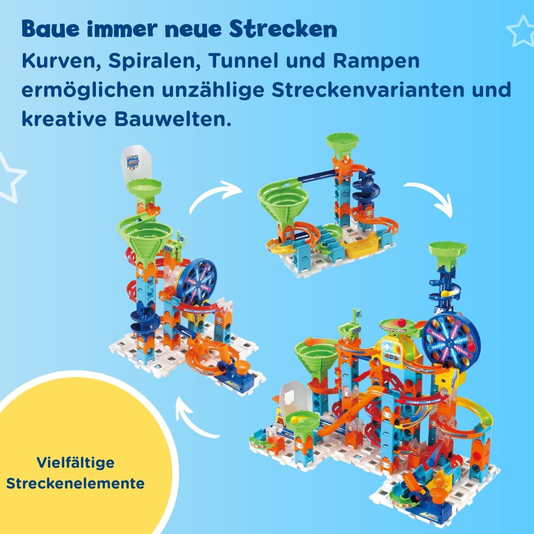 VTech Marble Rush - Ultimate Set XL100 E – Interaktive Murmelbahn mit spannenden Bahnelementen, vers