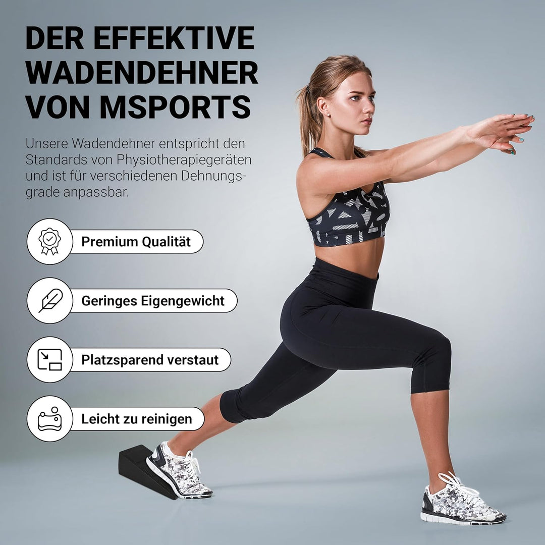 MSPORTS Wadendehner 3er Set Premium, Kniekeil, Waden-Strecker, Mobilisationskeil zum Dehnen, Beinstr