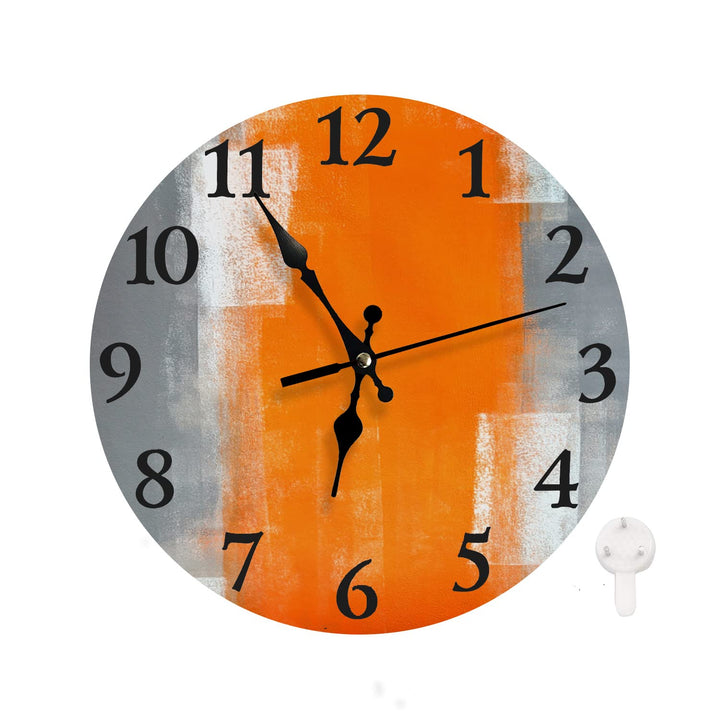 LOKMU Leise, Nicht tickende Uhr, 25.4 cm, runde Wanduhr, dekorativ für Wohnzimmer, Küche, Zuhause, B